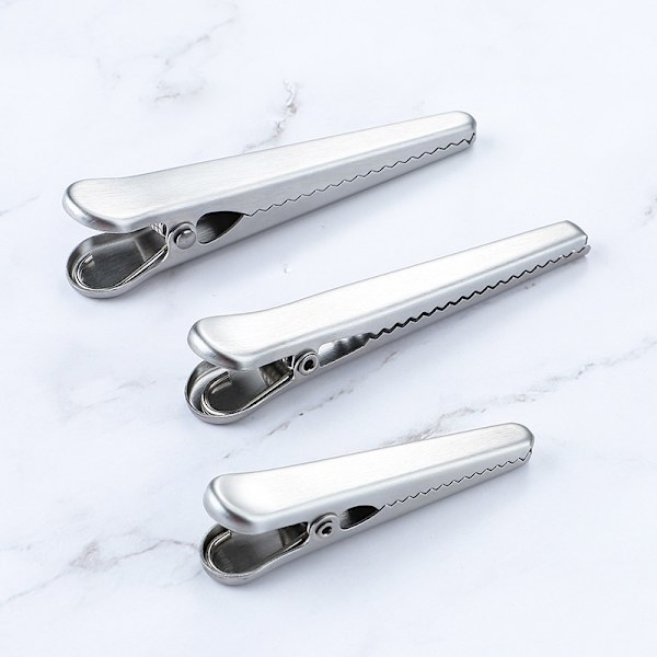3 stk. Rustfrit Stål Sanding Clip Madpose Lukning Clip Kaffe Ba