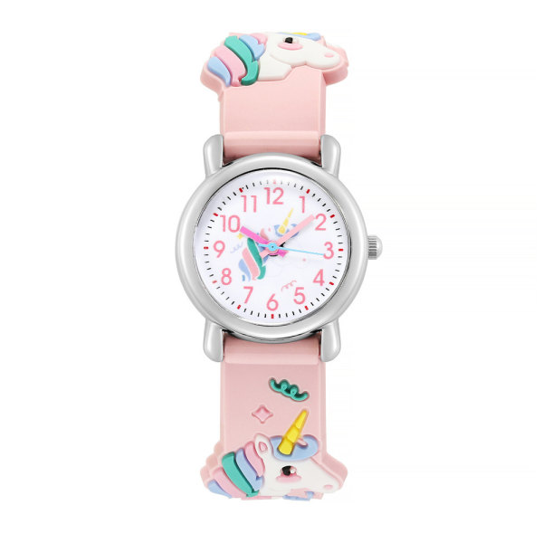 1-osainen vaaleanpunainen lastenkello Watch yksisarviskuvioinen watch Colorfu