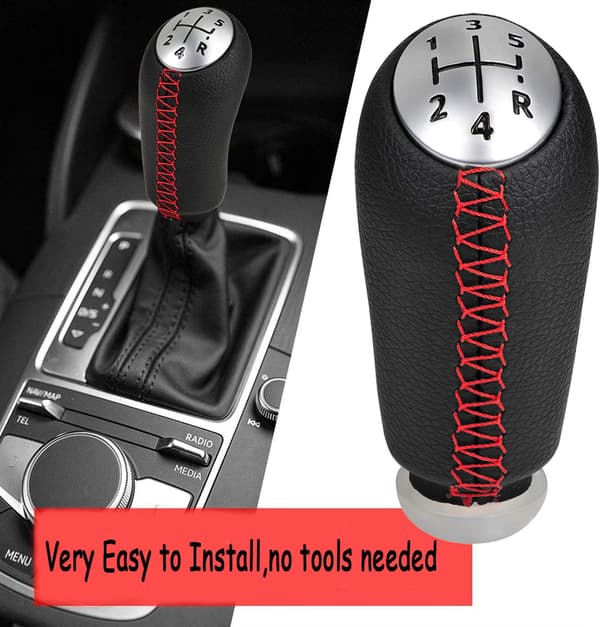 5 Trins Manuel Læder Gear Knob Universal til Renault Megane 2