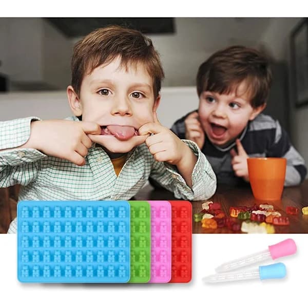 Silikonformar för gummibjörnar, 4-pack non-stick livsmedelskvalitet