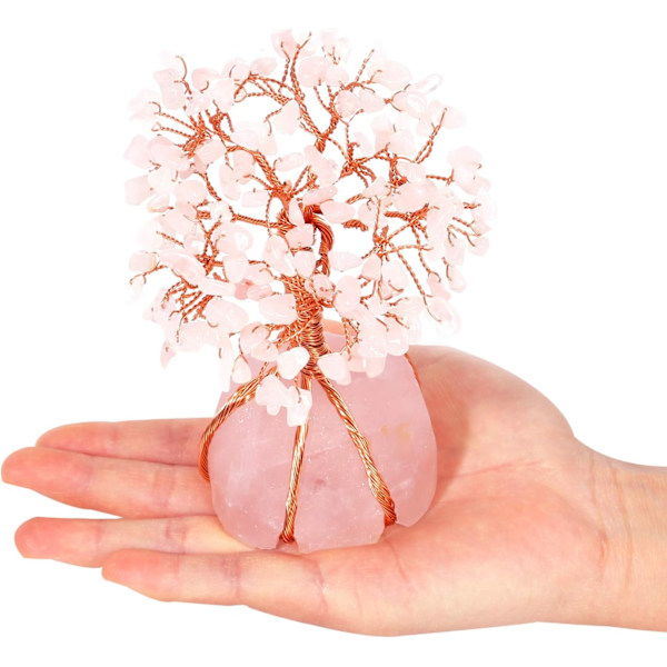 Kristallipuu Rose Quartz -puu Kristalli Rahapuu Feng Shui Go DXGHC