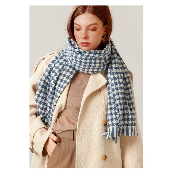 Dames Tartan Skjerf - Damer Vinter Lang Rutete Teppe Skjerf, Så