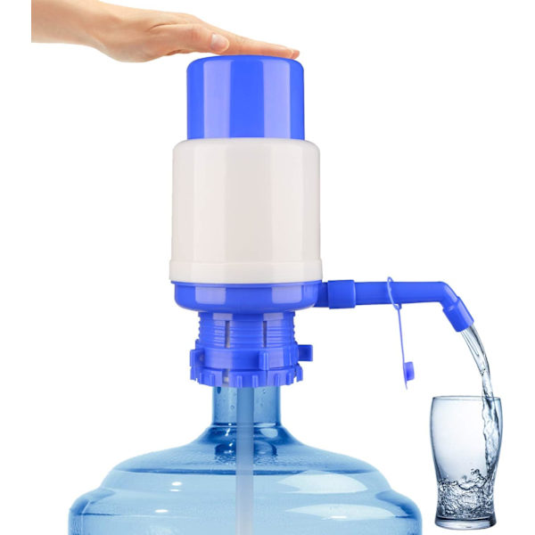 1 Stort Vattenflaskepumpsblå Handdispenser Tryckpump