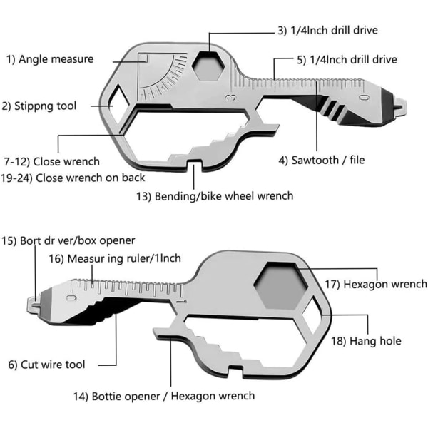 Miesten lahja, 24-in-1 monitoimityökalu, ihanteellinen Adve-täyttöön