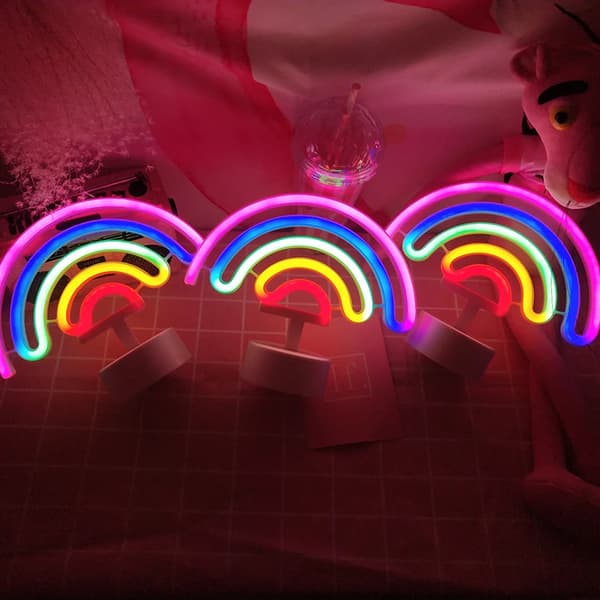 Neon Skylt USB LED Dekorationslampa Regnbåge för Hem Barnrum Säng