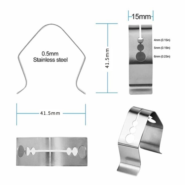 3pcs Meat Thermometer Clamps Metal Portable 3-hole Grill Thermome