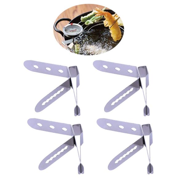 Sett med 4 BBQ-sondholdere, kjøttsensor, termometer og pott