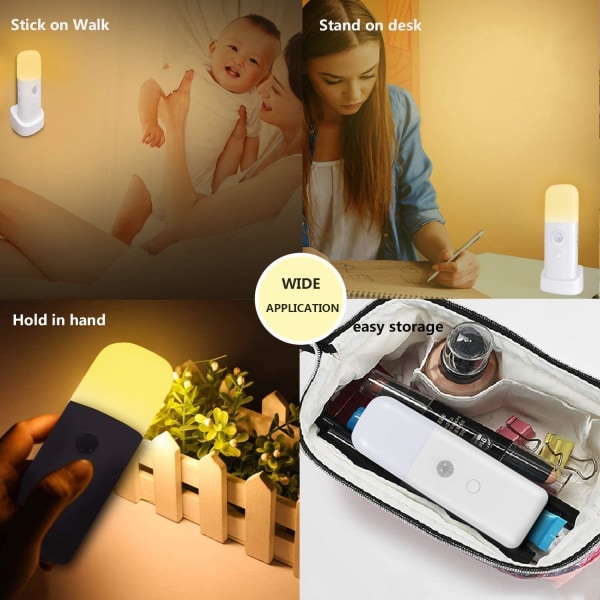 Laddningsbar LED-nattlampa för vuxna, 2000 mAh Inomhusrörelsesensor