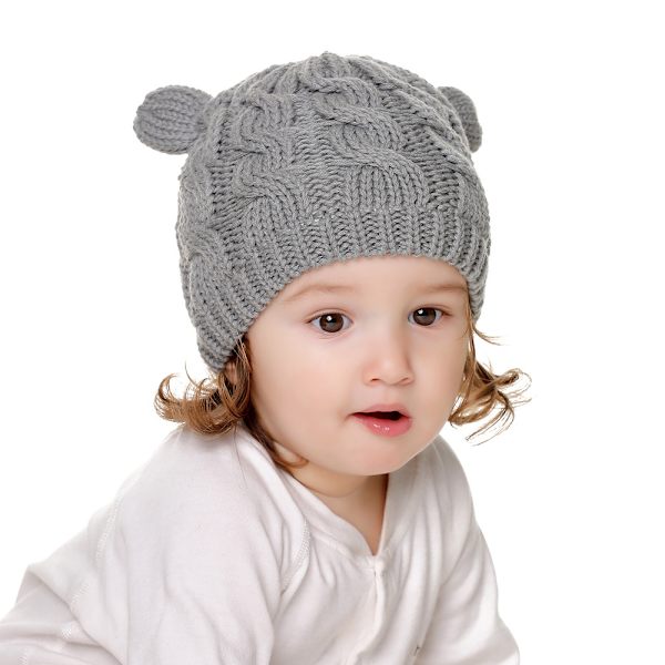 Babyhatt och Vantar Baby Flicka Pojke Beanie Set Stickad Vinter H DXGHC