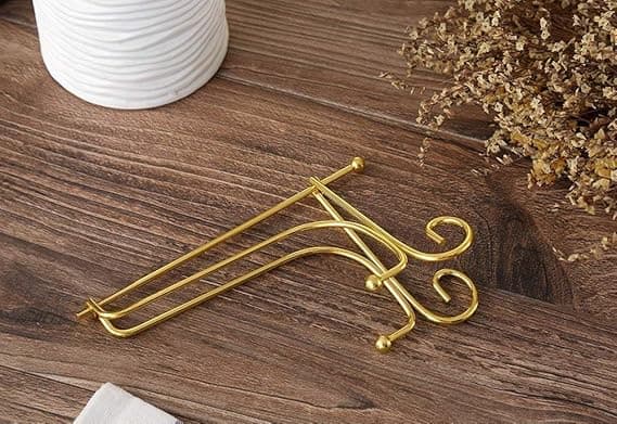 (2-pack) 4 tum järnvisningsställ, guld litet järnstaffli tallriksdisplay