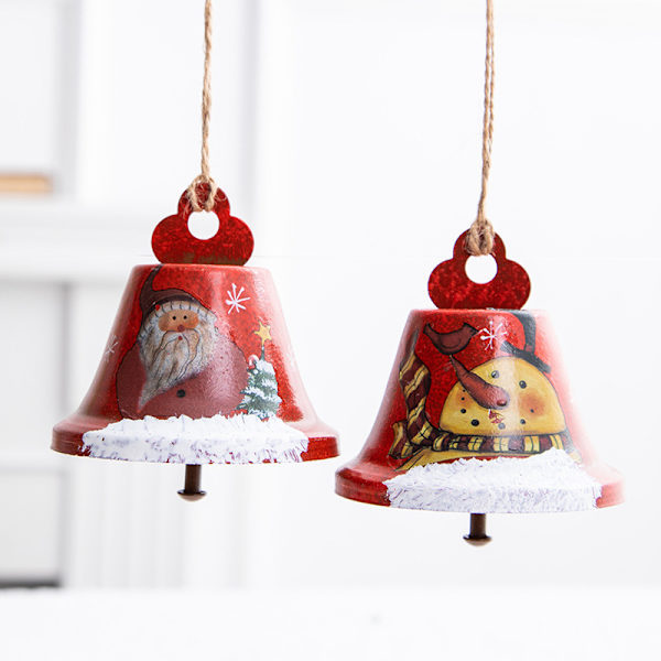6 stk. 7,5 * 8 cm, tråd længde juleklokke, julepynt
