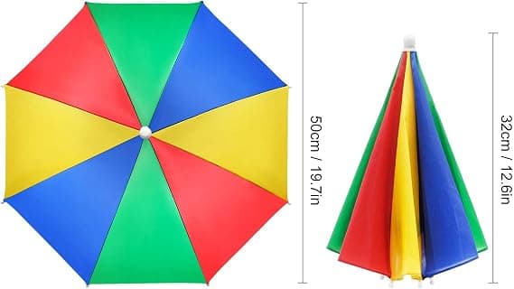 Parasolhat, 2 stk. Regnbue Parasol Solhat Fiskeri Parasol