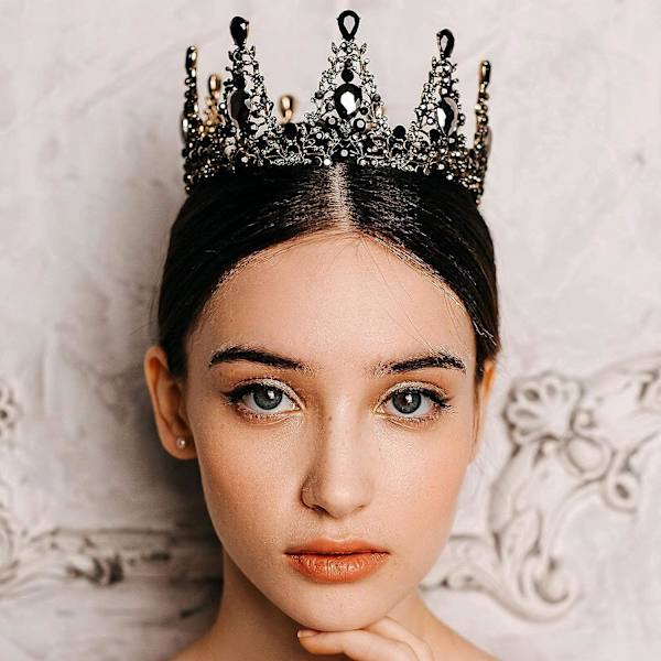 Barockkronor för kvinnor Drottningkrona Gotisk Tiara Kristallkrona f