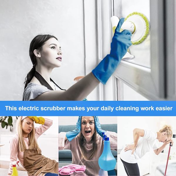 Elektrisk Spinnskrubbare Sladdlös Elektrisk Rengöringsborste för Badrum