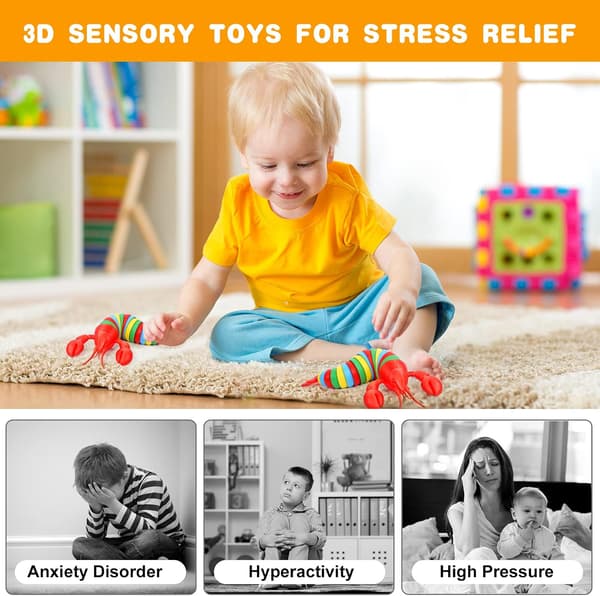 Leke, 3D Leddet Sticky Stretchy Sansestimulerende Leke, Fleksibel Dekompresjon