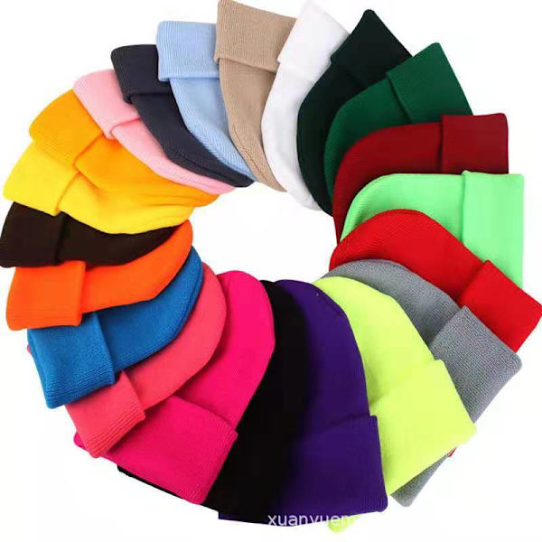 Paket med 8 stickade mössor för män och kvinnor, Pullover-mössor, Candy-Co