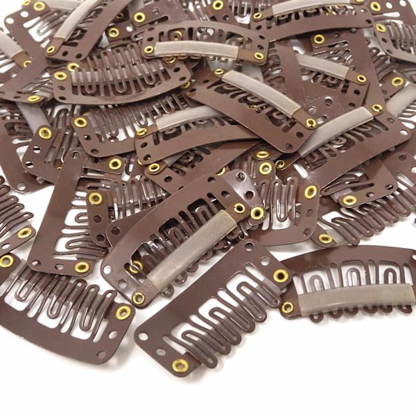 50 stk. 6-tands U-formede klips til hårextensions - 3,3 cm/ DXGHC