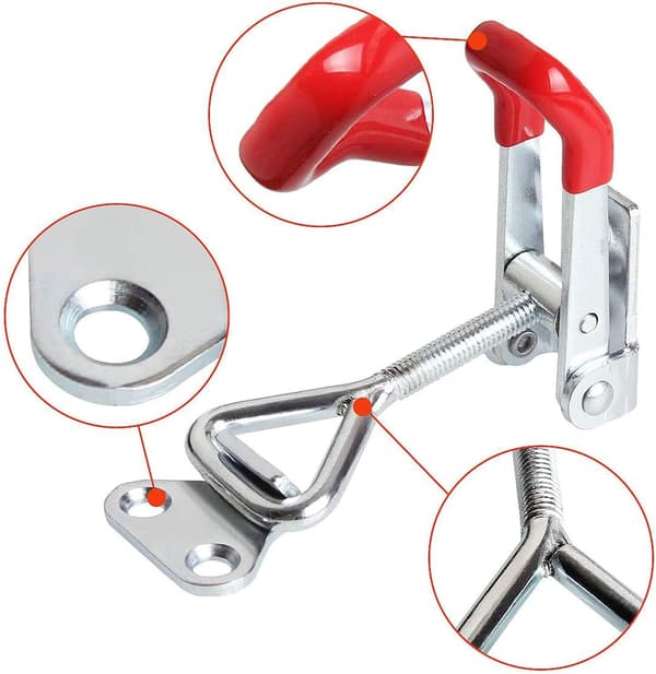 Metal Toggle Lås, 8 stk. Toggle Clamp Toggles, 4001 Hurtigudløsning