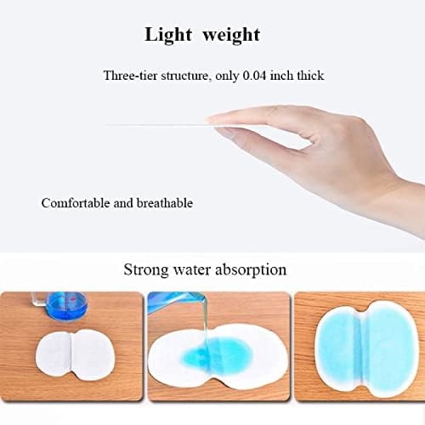 40 st Underarmssvettpads för Kvinnor och Män för att Hålla Underarmarna Torra DXGHC