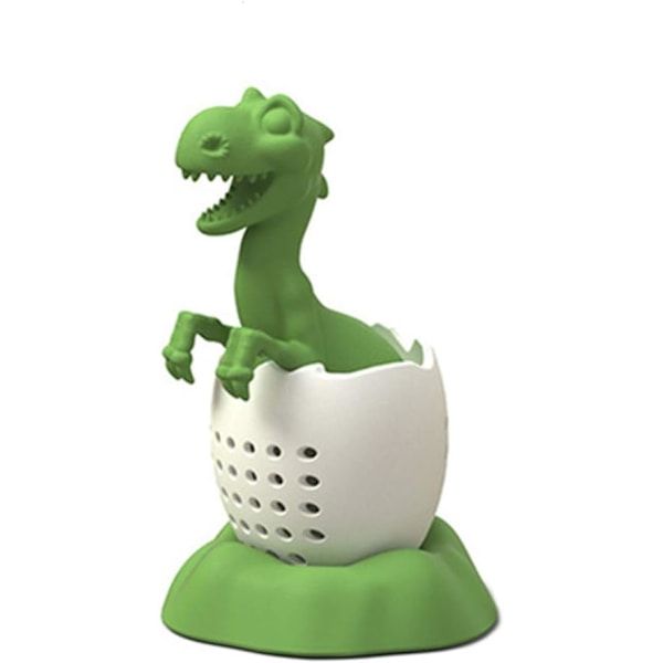 (grønn) Dinosaur Egg Tea Infuser Silikon Te-diffuser for Løst Blad Te