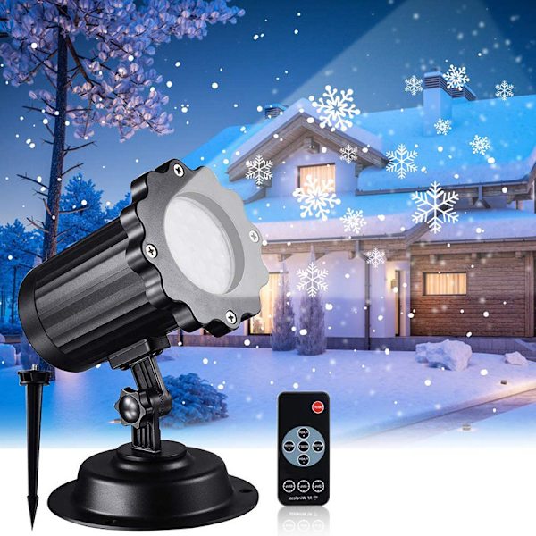 Nya LED-snöstormsprojektorer för utomhusgräsmattan, jul