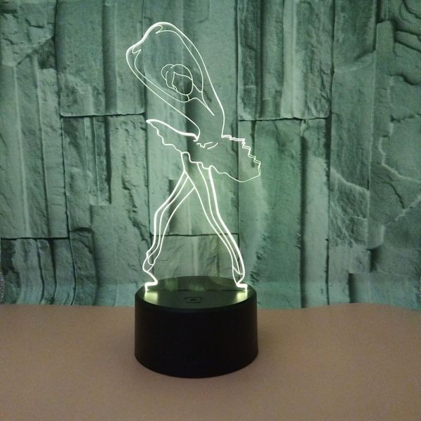 Ballet 3D Lys 7 Farver Touch Lys Stereoskopisk 3D Vision Lys