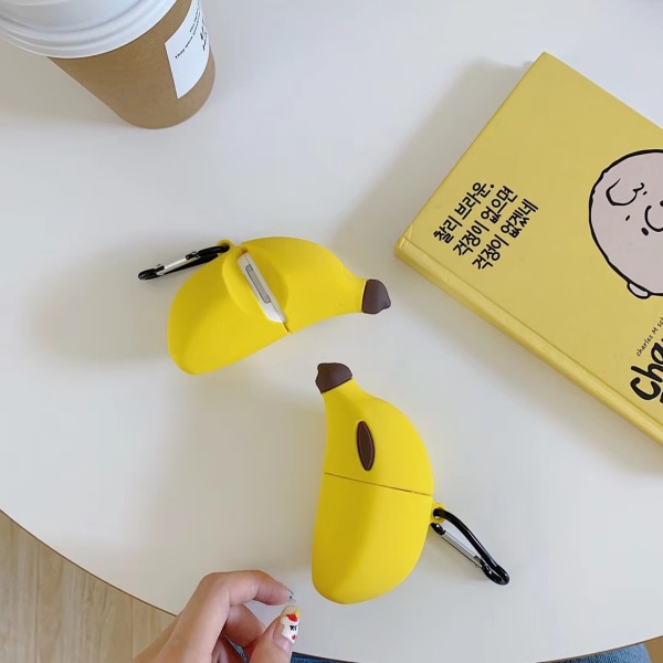 2 stereoskooppista sarjakuvaa Banana AirPods Applen kuulokepesälle