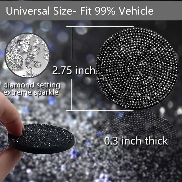 4 stk. Bling Bilcoaster, Universelle Bling Bilinteriør Tilbehør