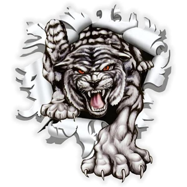 （15x17cm）Bilsticker, iSpchen Bilskjerm Tigerhode Mural Hu
