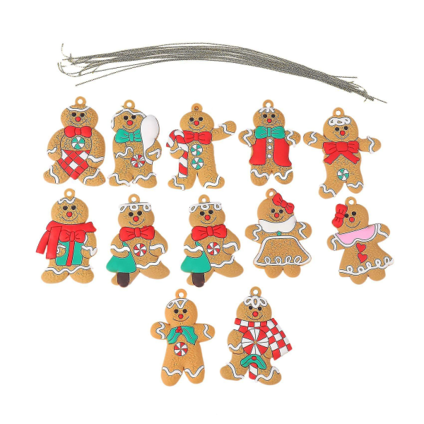 12st Pepparkakor Man Julgransprydnader Xmas Soft Livi DXGHC