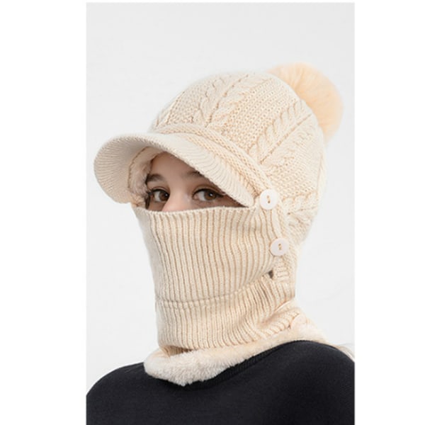 Damer Enkelt Slouchy Fleece Beanie Hat Halsklæde Maske Varmt Vinter