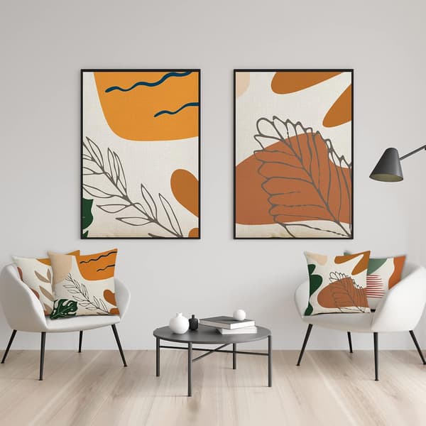 Sett med 4 putetrekk 45x45cm, bomull og lin sofa dekorativ