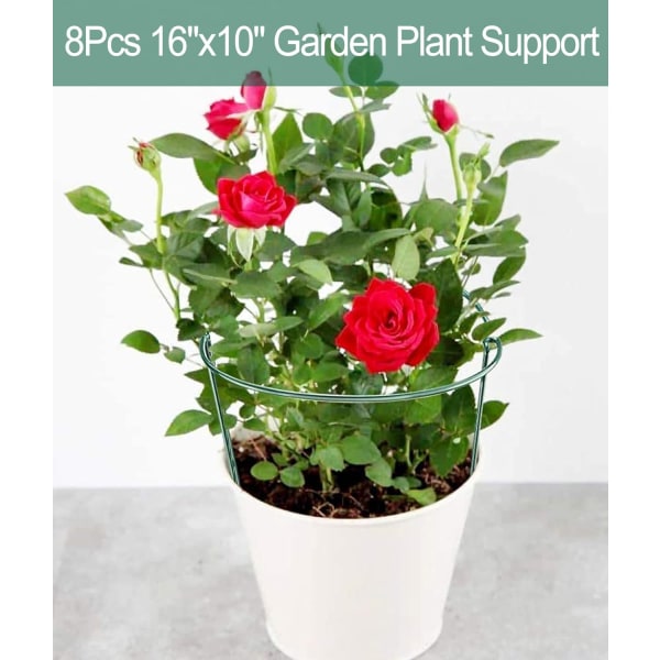 8-pack Växtstöd 25cm x 40cm, Hjälp Dina Växter Att Växa, Metall Ga