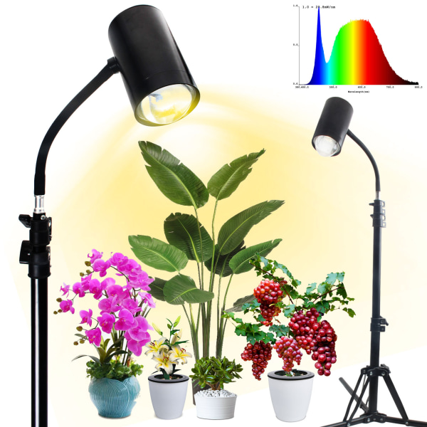 Planttillväxtlampa hushålls fullspektrum fyllningsljus golvstativ