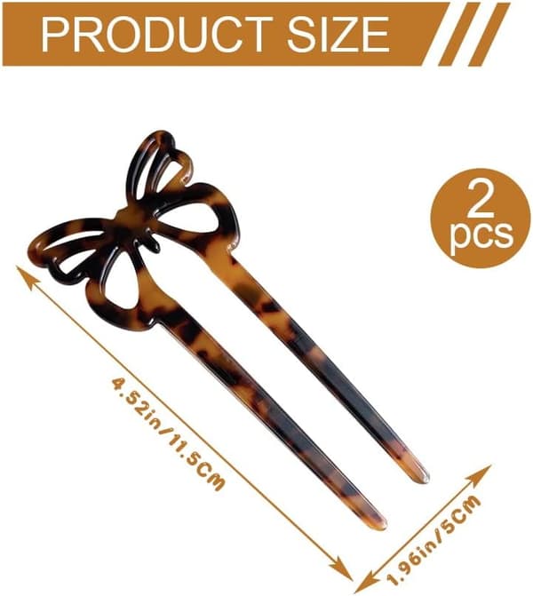 U-Formet Hårnåle Stick 2 Stykker Fransk Hår Stick Cellulose Acet