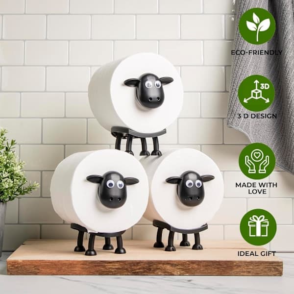 Toalettpappershållare Får - Söt Badrumsinredning - 3-pack