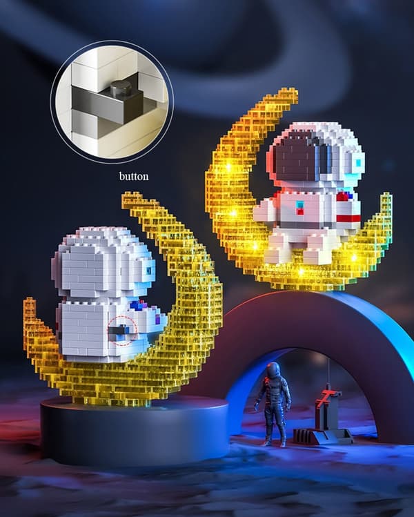 Leksak Figur Astronaut Byggstenar Modell Rymdresan Man M