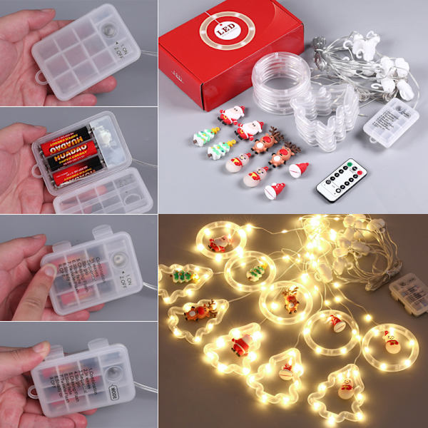 Neonlys, julepynt, LED-fargede lys, butikkvindu