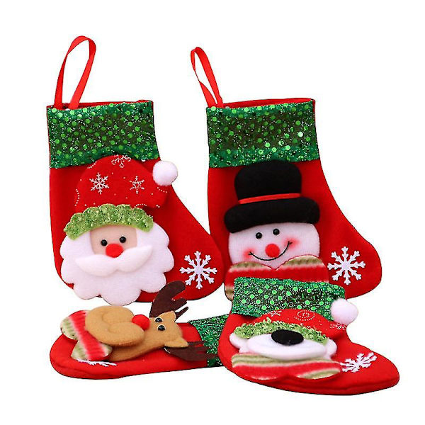 Mini Julstrumpor, 3D Julstrumpa Presentpåse Com DXGHC