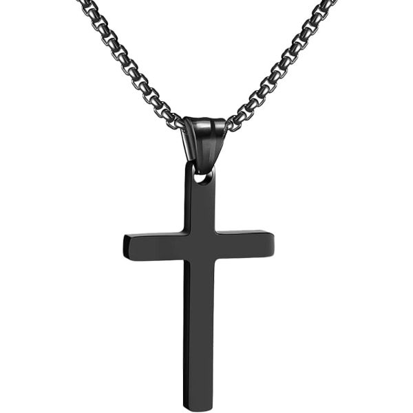 Cross Chain Herre Cross Pendant Rustfrit Stål drenge den sorte Cro