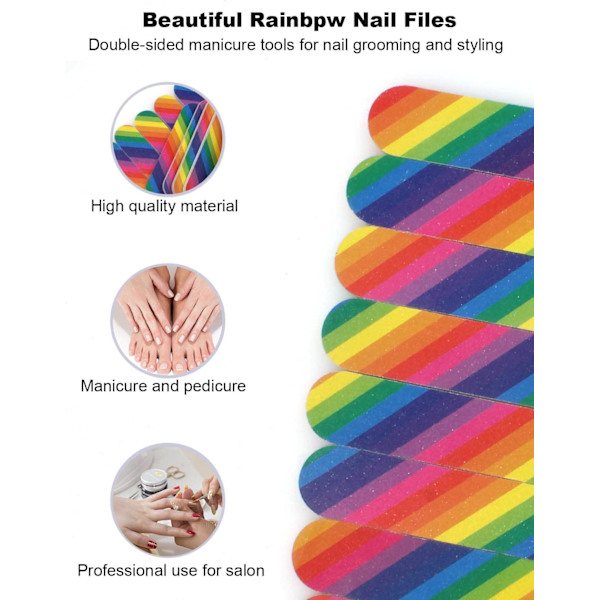Nagelfil 100 st Emery Boards Manikyrverktyg, Böjda Fingernaglar