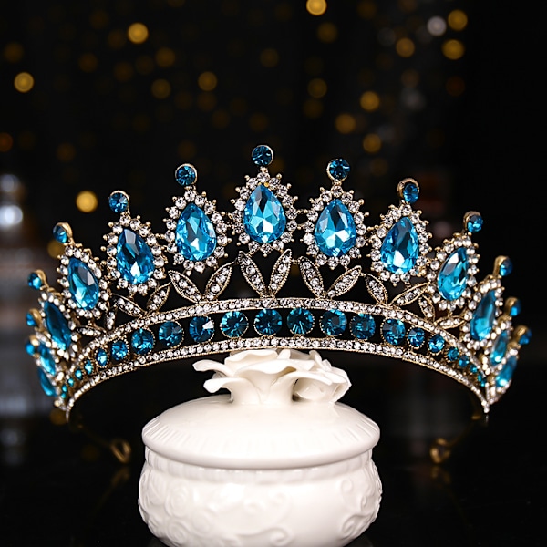 Brudkrona Barock Högkvalitativ Kristall Prinsesskrona Show Födelse