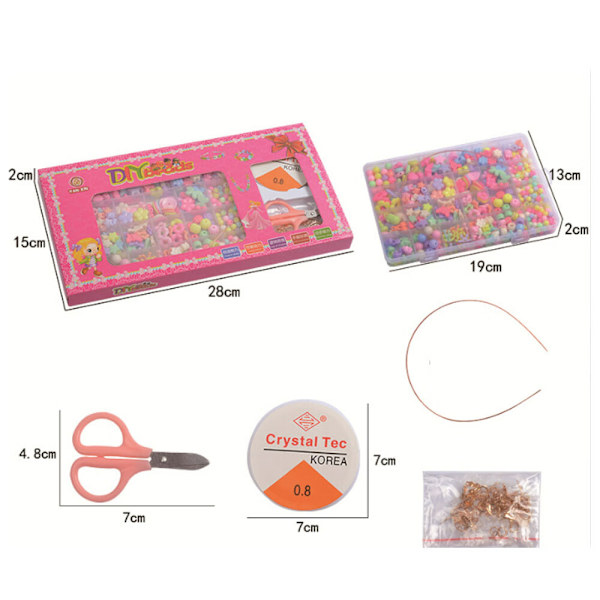 24-fack barn pärlbox leksak DIY handgjord flickors halsband