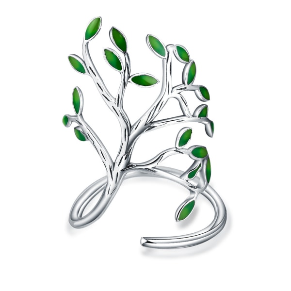 Extraordinär Modern Women's Tree of Life Ring i Pure 925 Sterli