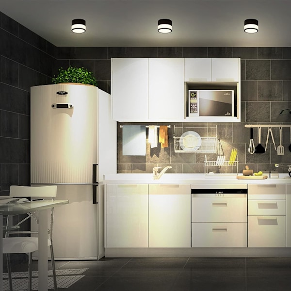 Kattokohde LED-spotit 12W 3000K Pyöreä Musta Lämmin Valkoinen Katto