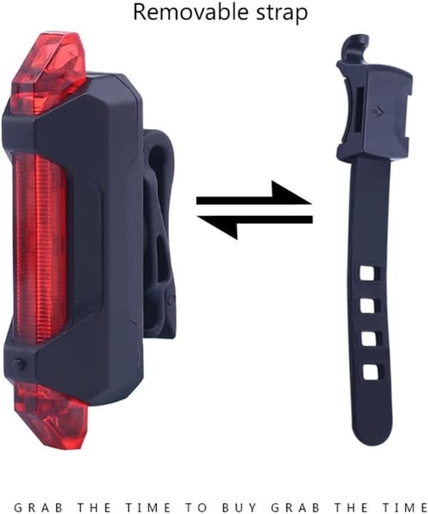 （Hvitt lys）Sykkel baklys 120 lumen USB ladbart vann