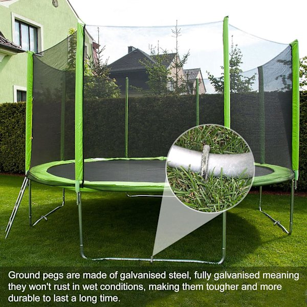 6 stycken stål tältpinnar galvaniserade J-trampolin fästkit T