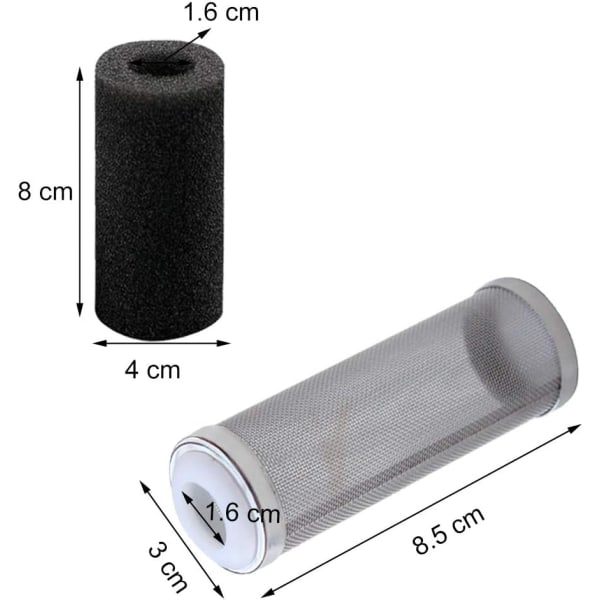 Filterbeskyttelsesnett 6 stk. Filterinntaksvamp Akvarium