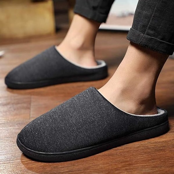 Svarta Unisex Memory Foam Tofflor för Män och Kvinnor Varma Wate DXGHC
