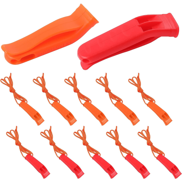 12 pieces of field rescue rope rescue whistle orange plastic w